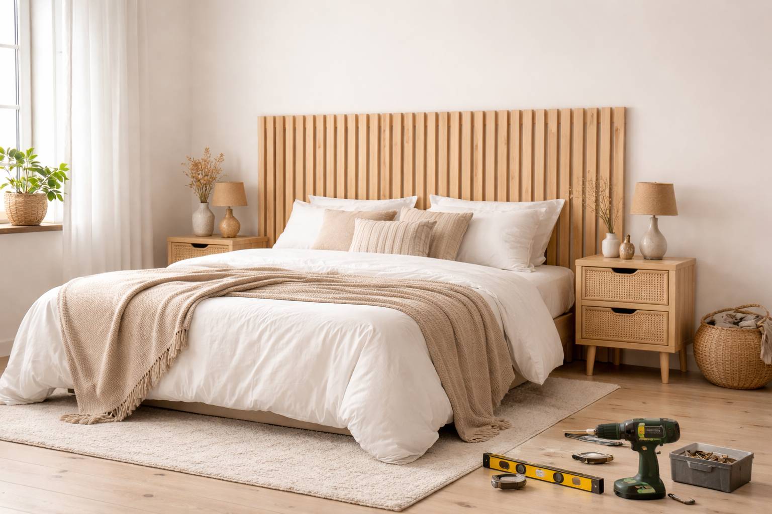 Cabecero de cama DIY: 5 ideas fáciles con listones, tela o palets (y cómo fijarlo)